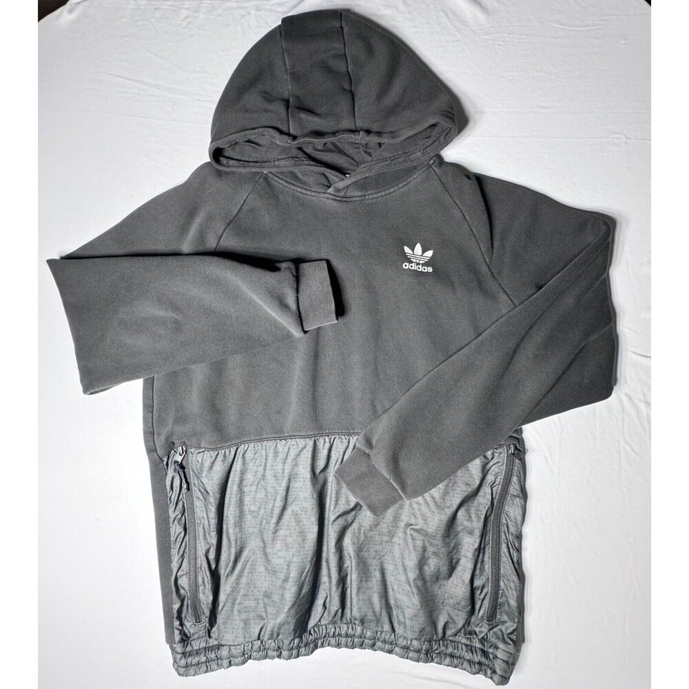Adidas Hoodie Mens Medium Black Sport Luxe Mantra Pull Over Sweatshirt Jogger